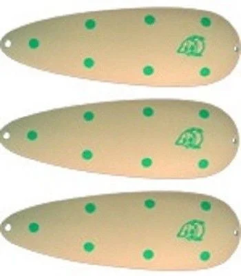 Fishing rod holder floor-Three Eppinger Seadevle IMP Glow Green Dots Spoon Lures 1 oz 3 1/4" 62-272