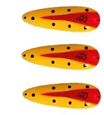 Fishing line coiling tool-Three Eppinger Seadevle IMP Yellow/Black/Red Spoon Lures 1 oz  3 1/4" 62-56