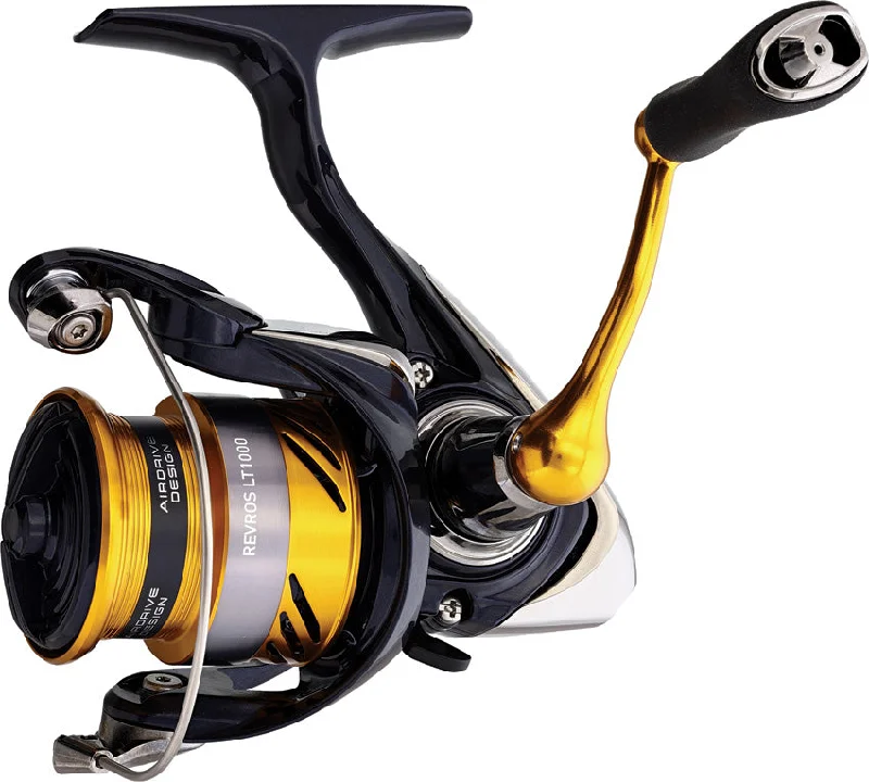 Fishing line coiler portable-Daiwa Revros LT Black & Yellow Spinning Fishing Reel 1000 REVRLT1000