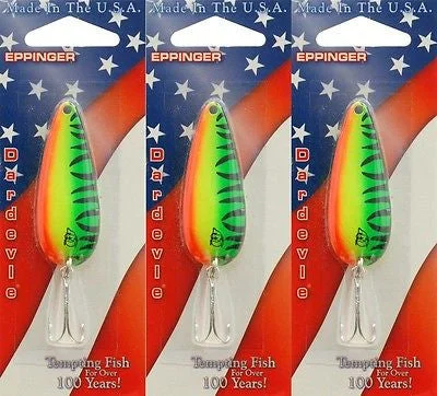 Fishing rod repair kit-Three Eppinger Dardevle Hot Mackerel 2/5oz 258 Spoon Fishing Lures