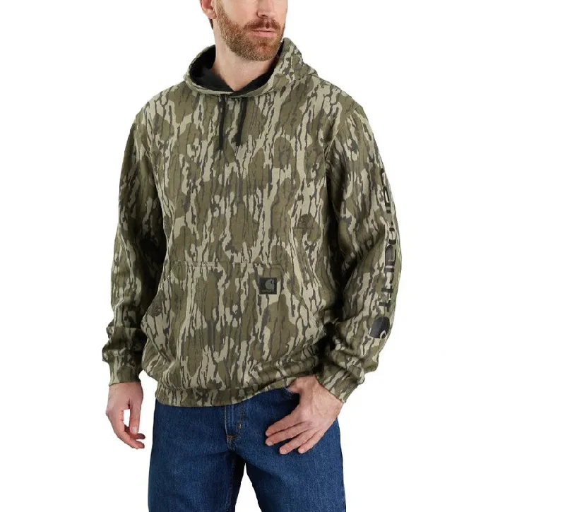 Fishing reel travel case-Men's Loose Fit Midweight Camo Sleeve Graphic Sweatshirt