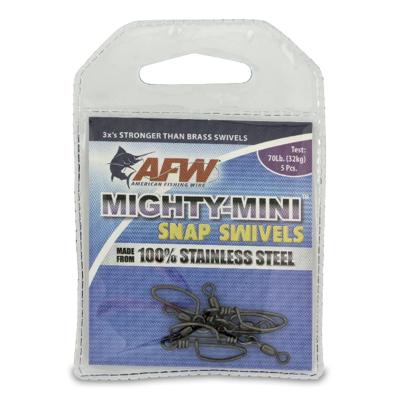 Fishing bait injection tool-American Fishing Wire Mighty-Mini Stainless Steel Snap & Crane Swivels