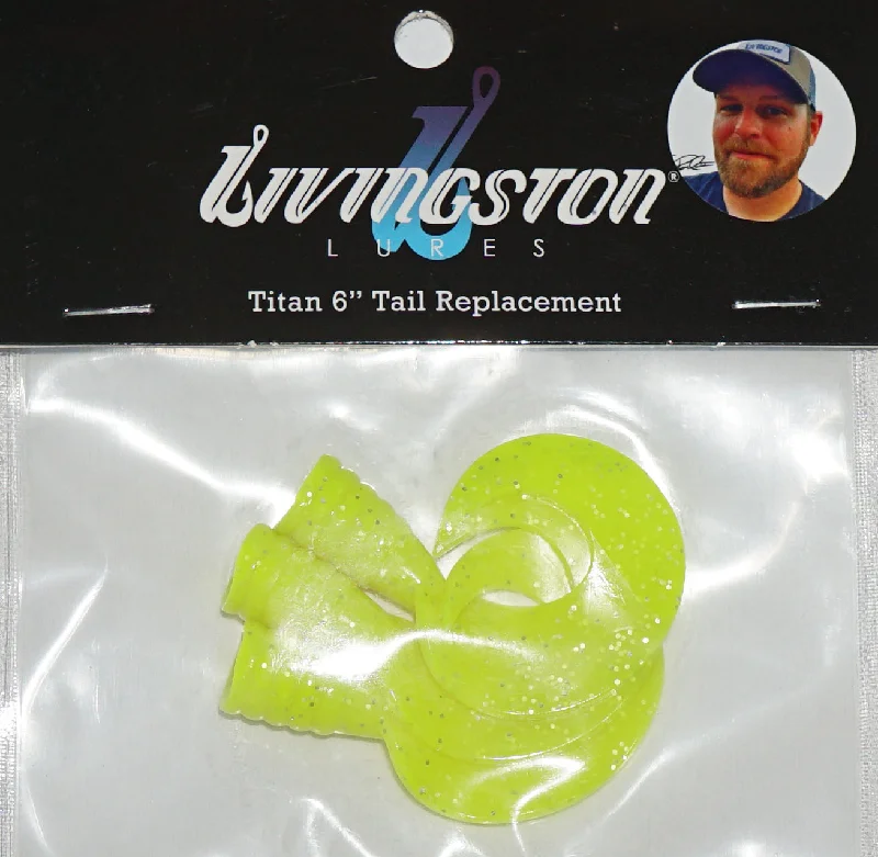 Fishing line spooler-Livingston Lures Titan Junior Replacement Tails