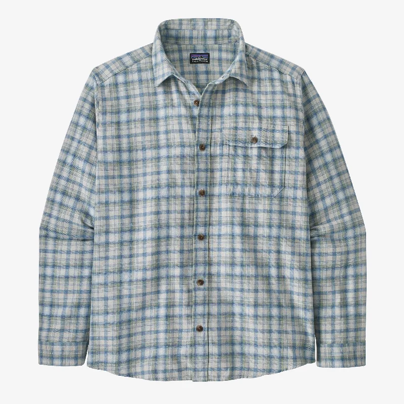 Fishing rod mounting clamp-Men's Long-Sleeved Cotton in Conversion Lightweight Fjord Flannel Shirt