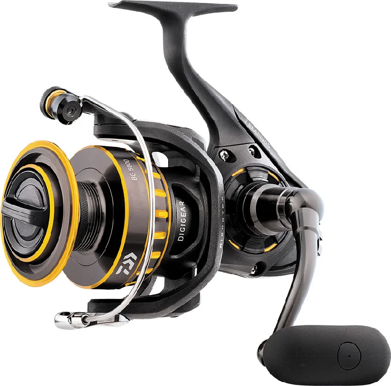 Fishing bait threading accessory-Daiwa BG Black & Yellow Spinning Fishing Reel BG2500