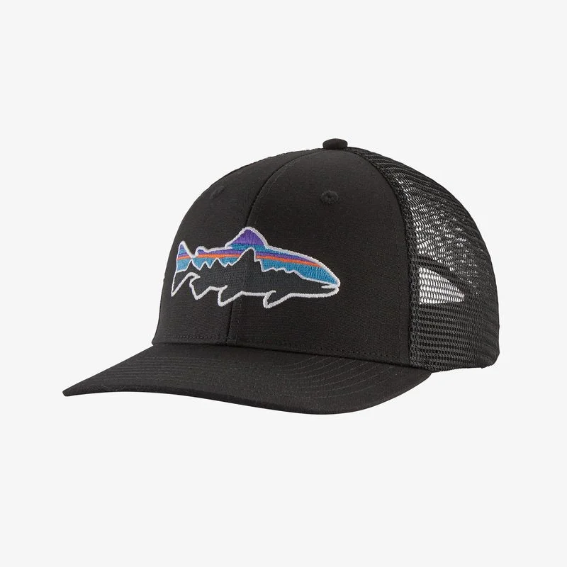 Fishing line spooler-Patagonia Fitz Roy Trout Trucker Hat - Black