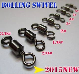 Fishing tackle modular box-2015new fishing rolling swivels size:6#---3/0# high carbon steel quantity:100pcs/lot professional quality choose what you need!