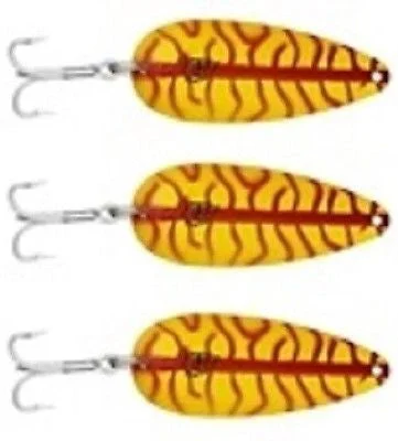 Fishing tackle modular box-Three Eppinger Seadevle IMP Yellow/Red Ladder Spoon Lures 1 oz  3 1/4" 62-57