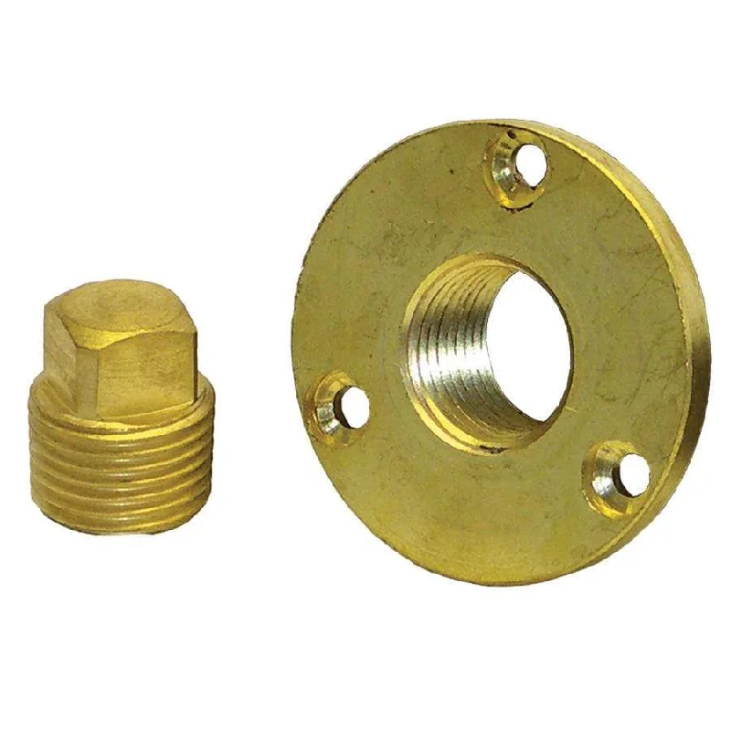 Fishing bait prep device-TH Marine Garboard Drain Plug Kit Brass