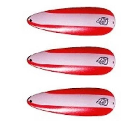 Fishing bait scooping spoon-Three Eppinger Seadevle IMP Red/White Stripe Fish Spoon Lures 1 oz 3 1/4" 62-308