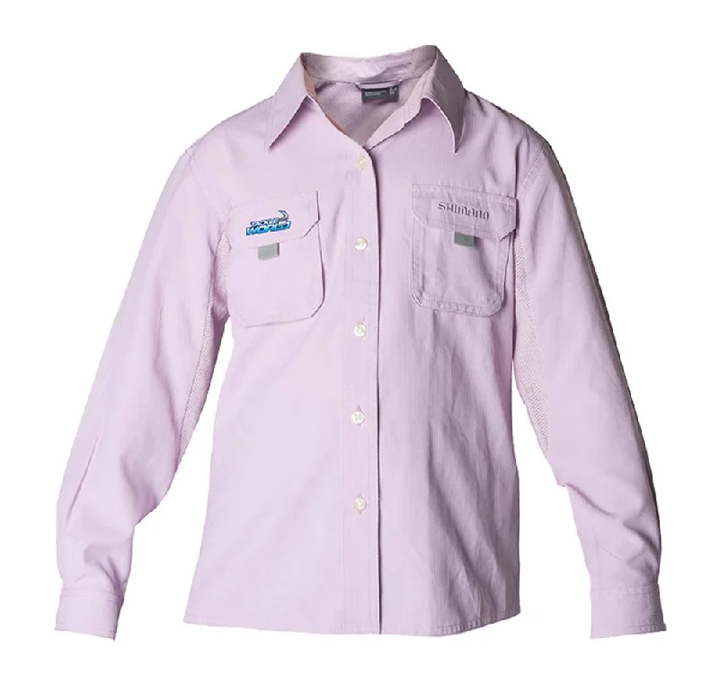 Fishing hook detaching tool-Shimano TW Kids Vented Fishing Shirt Lilac