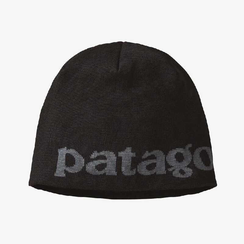 Fishing hook sharpening tool kit-Patagonia Beanie Hat - Logo Belwe: Black