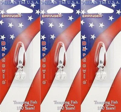 Fishing line winding tool-Three Eppinger Dardevle Midget Red/White 1/8oz 13-16 Spoon Fishing Lures