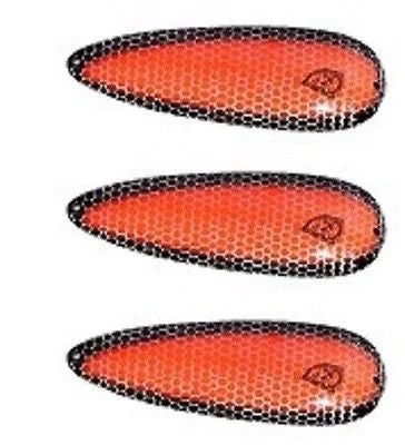 Fishing reel servicing oil-Three Eppinger Seadevle IMP Orange/Black Side Spoon Lures 1 oz  3 1/4" 62-76