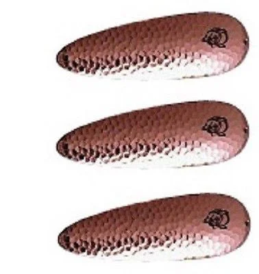 Three Eppinger Seadevle IMP Hammered Copper Spoon Lures 1 oz  3 1/4" 62-64