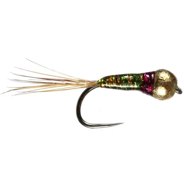 Fishing reel bearing oil-Olive Glint Perdigon T/B Barbless Nymph