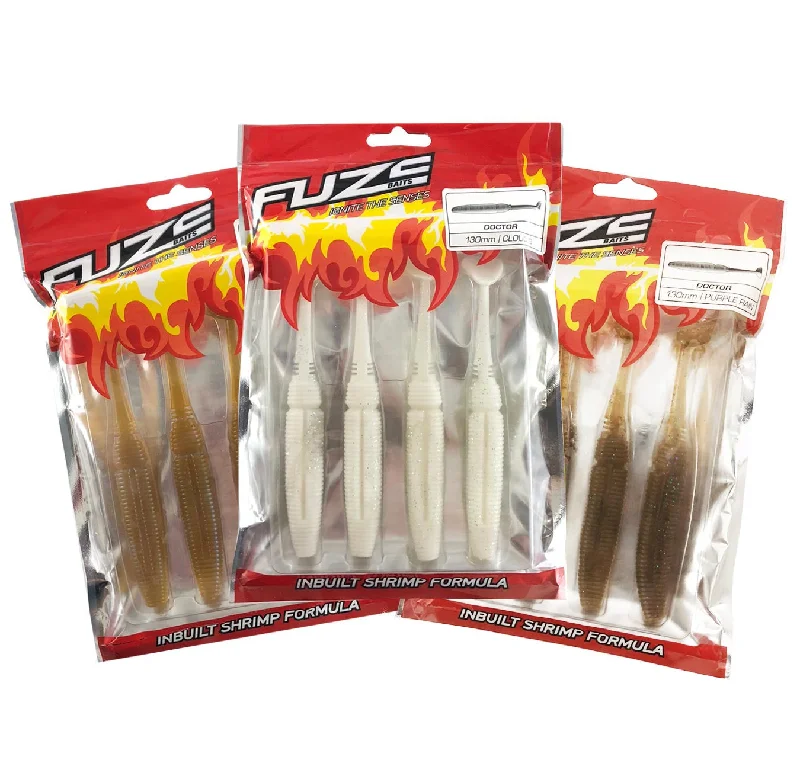 Fishing line stretcher-Fuze Snapper Soft Plastics Pack