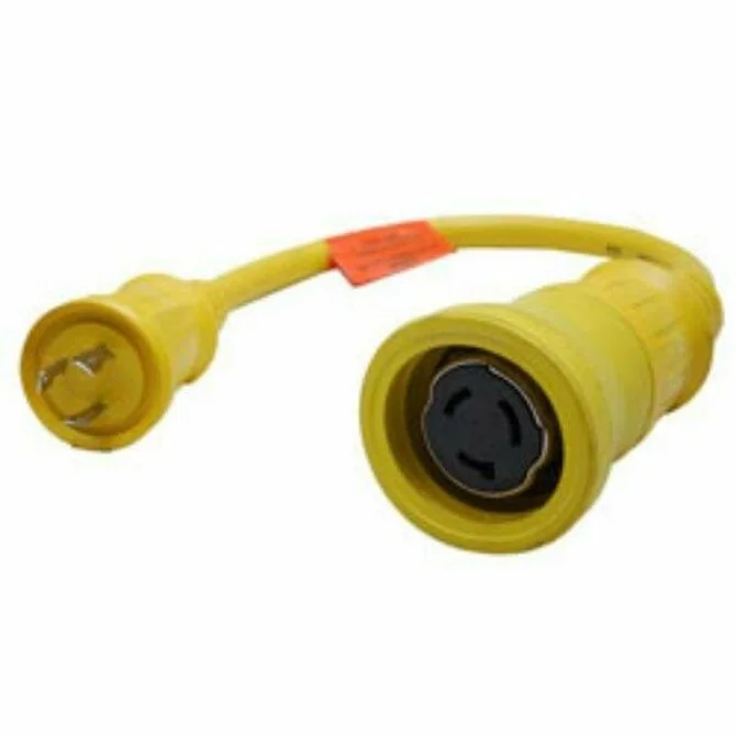 Fishing line winding tool-HUBBELL - 50A - 30A Pigtail Adapter 50 AMP Yellow