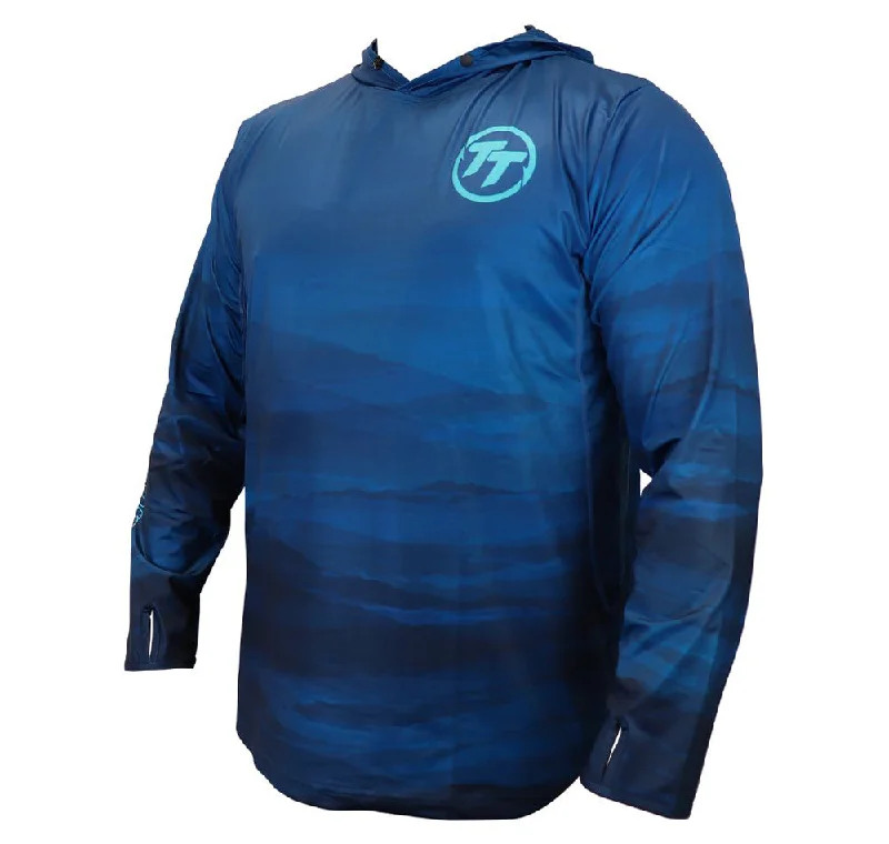 Fishing rod travel protector-TT Hooded Tournament Shirt Blue