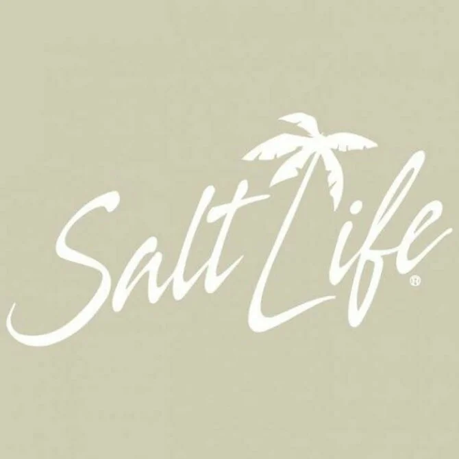 Fishing rod mounting bracket-Salt Life - Tropical Palm Decal Medium White