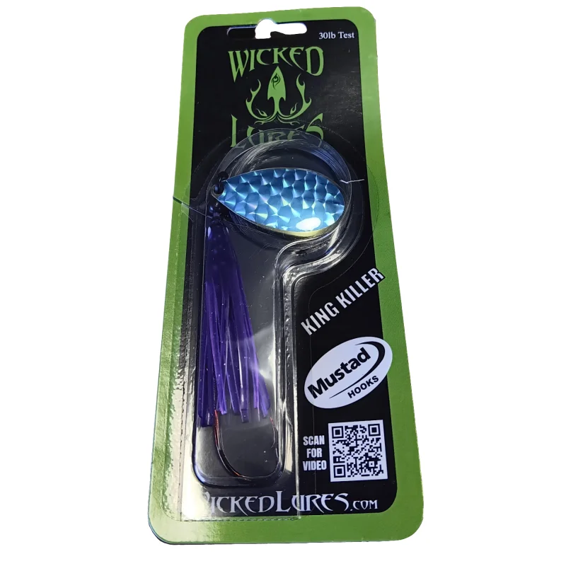 Fishing hook gauge-Wicked Lures King Killer Purple w/Blue Blade