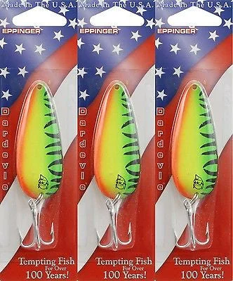 Fishing tackle repair tool-Three Eppinger Dardevle Hot Mackerel 3/4oz 1-58 Spoon Fishing Lures