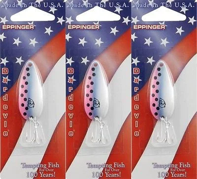 Fishing hook refinishing kit-Three Eppinger Dardevle Rainbow Trout 1/4oz 9-68 Spoon Fishing Lures