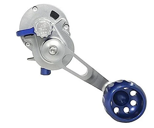 Fishing rod holder-Seigler Fishing Reel (Formerly Truth Reels) LGN Large Game Narrow Conventional Reel Smoke/Silver/Blue