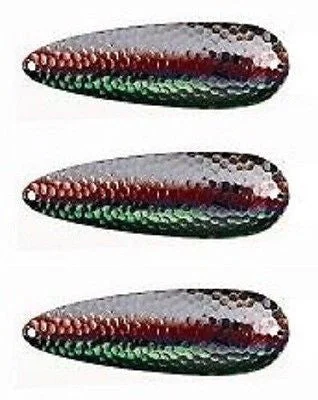 Fishing bait rolling device-Three Eppinger Seadevle IMP Nickel Green/Red Fish Spoon Lures 1 oz 3 1/4" 62-277