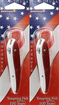 Fishing hook sharpener-Two Eppinger Dardevle Red/White 1oz 5-16 Spoon Fishing Lures