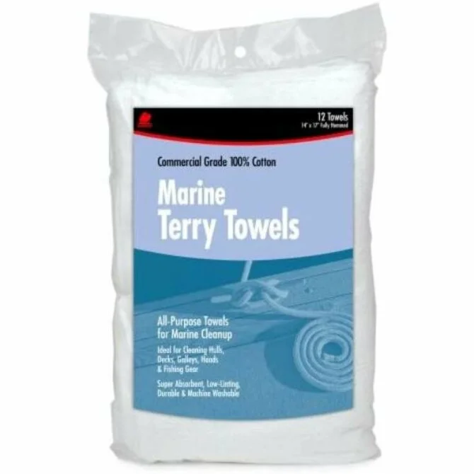 Fishing rod travel bag-Buffalo - Industries Marine Terry Towels(Pack of 12) 14" x 17"