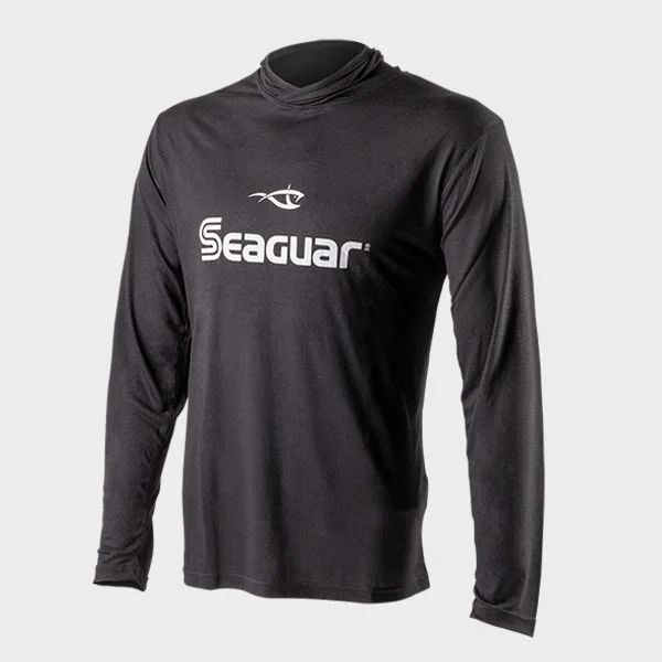 Fishing pliers with line cutter-Seaguar Long Sleeve Hooded Logo T-Shirt