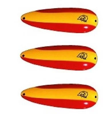 Fishing line winder manual-Three Eppinger Seadevle IMP Red/Yellow Stripe Spoon Lures 1 oz 3 1/4" 62-43