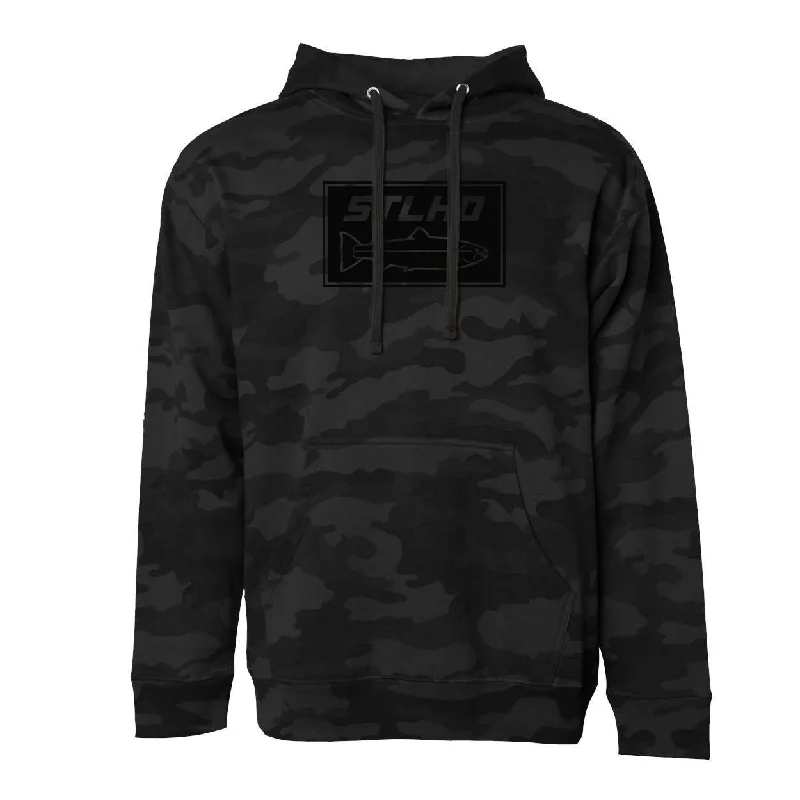 Fishing line guide-STLHD Men's Black Water Black Camo Standard Hoodie