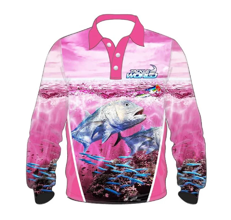 Fishing rod carrying strap-Tackle World GT Pink Girls Fishing Shirt