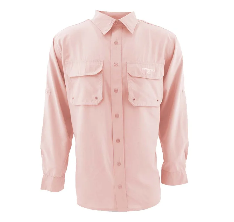 Fishing bait cutting device-Samaki Breeze Vented Fishing Shirt Blush