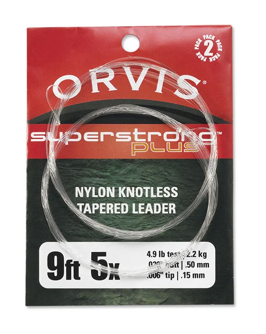 Fishing tackle compartment rack-Orvis Superstrong Plus Leaders 9ft -  2 Pack