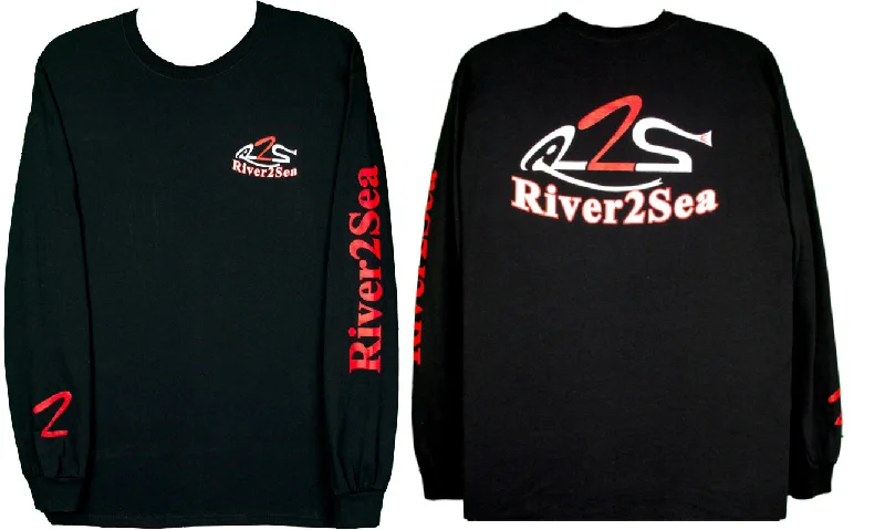 Fishing bait threading accessory-River2Sea Long Sleeve Logo T-Shirt