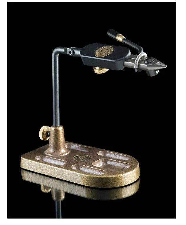 Fishing tackle hanging shelf-Stainless Head Vise with Bronze Pocket Base