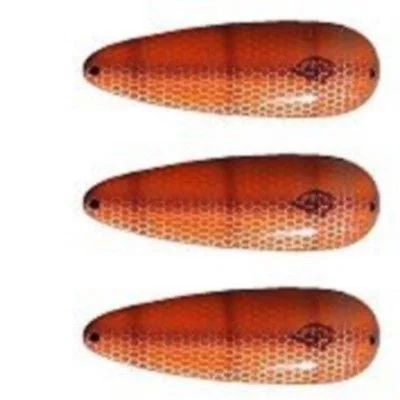 Fishing tackle storage rack-Three Eppinger Seadevle IMP Orange/Brown Pike Spoon Lure 1 oz 3 1/4" 62-37